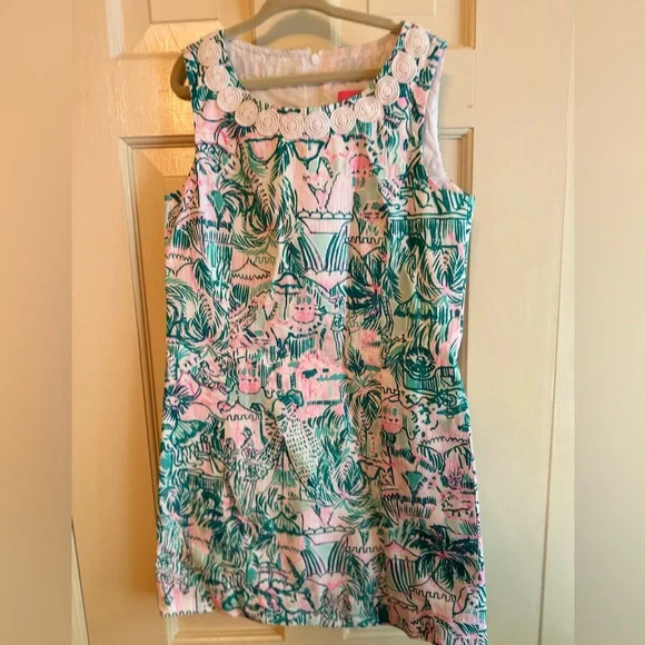 Colorful Sleeveless Dress with Tropical Print - Picture 1 of 6